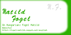 matild fogel business card